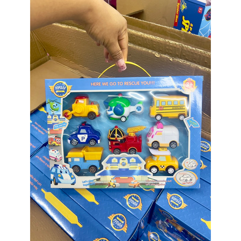 ของเล่นรถไขลานน่ารักๆ รถหน่วยกู้ภัย 1 กล่องมี 8 คัน พร้อมส่ง