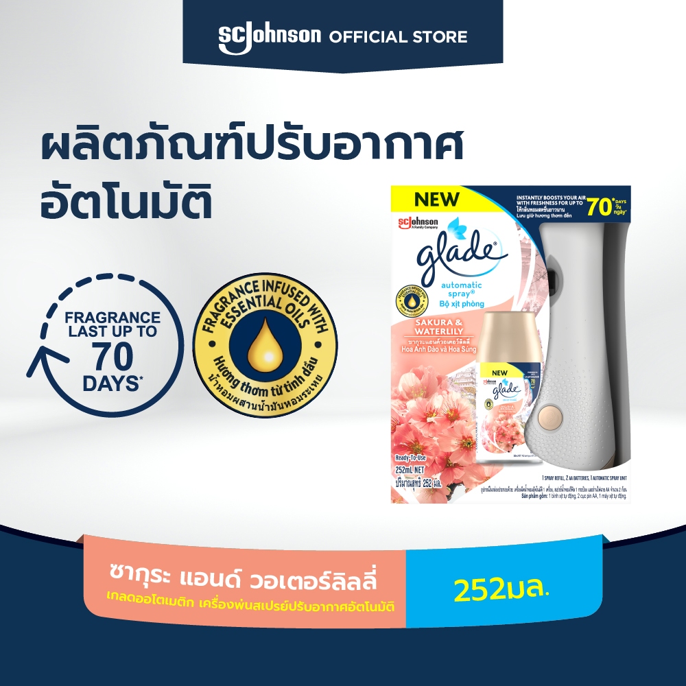 เกลดออโตเมติค เครื่องพ่นสเปรย์ปรับอากาศอัตโนมัติ กลิ่นซากุระ 252A มล