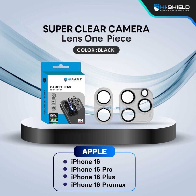HI-SHIELDกระจกกันเลนส์ iPhone Camera Lens แบบเต็มแผ่น [iP16/16plus, iP16pro/16promax]