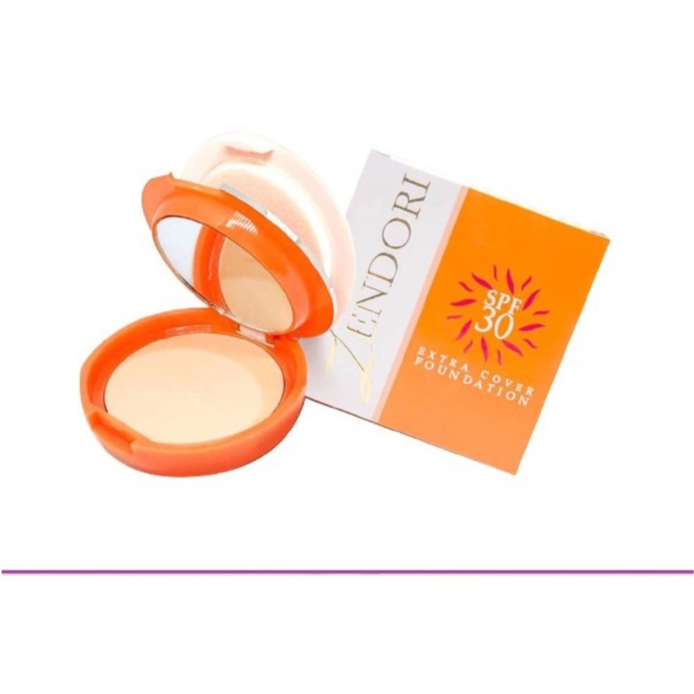 (แท้) Zendori Extra Cover Foundation SPF30 แป้งเซนโดริ เอ็กซ์ตร้า คัฟเวอร์ ฟาวเดชั่น ตลับส้ม