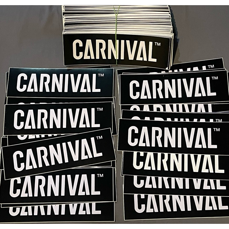 [พร้อมส่ง ของแท้ ]  สติ๊กเกอร์ CARNIVAL BLOCK LOGO STICKER
