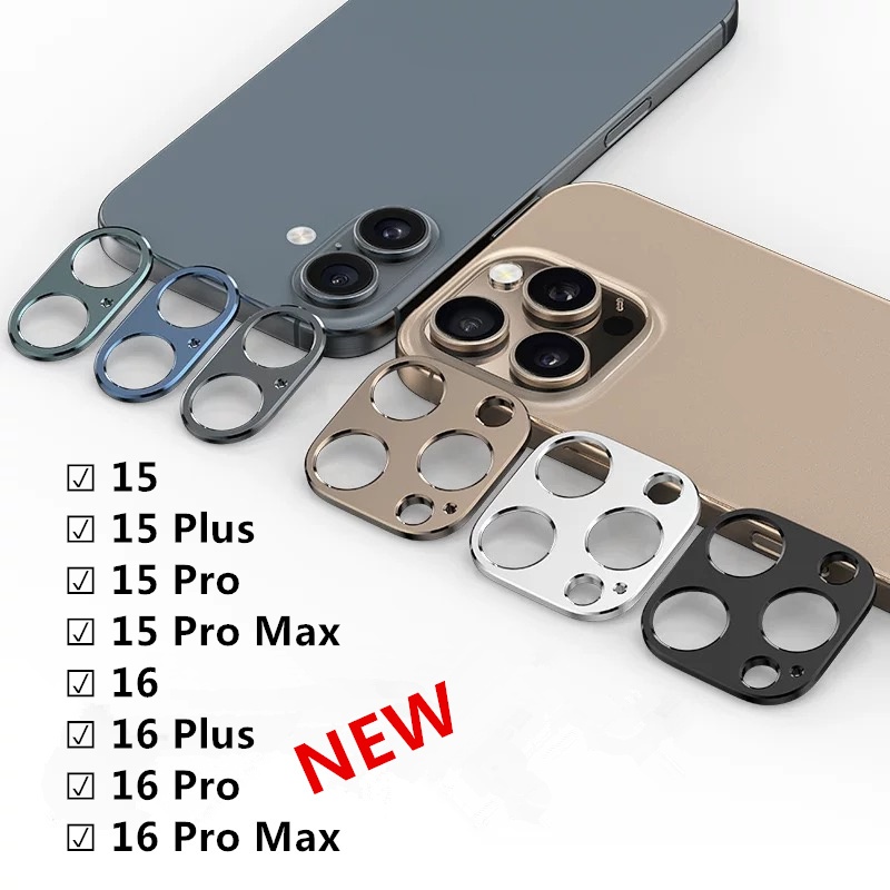KJ🔥ฟิล์มกล้องสำหรับ ใช้สำหรับ 16 Pro Max 13 14 15 Pro Max 14 15 16 Plus 13 Mini ฟิล์มเลนส์กล้องโลหะ ครอบเลนส์ กระจกกล้อง