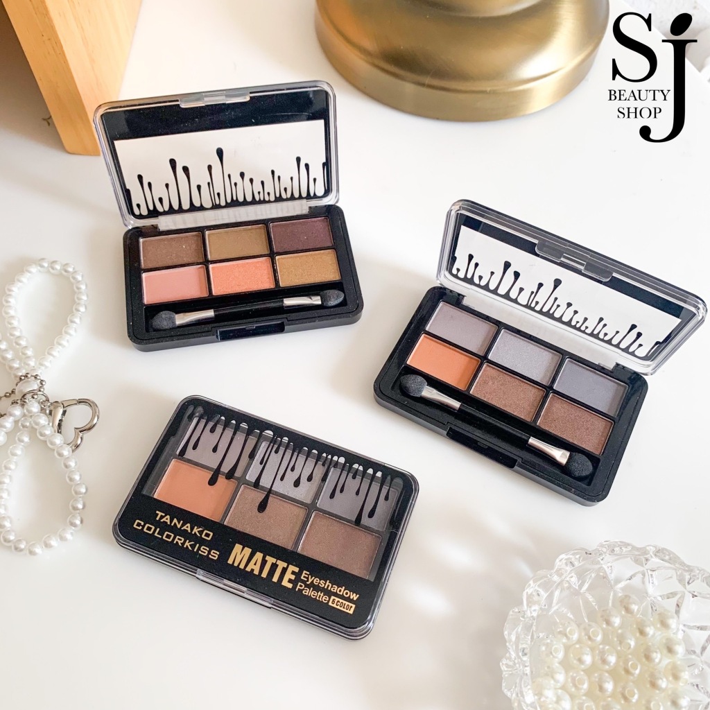 TANAKO 6in1 Color Eyeshadow Palette พาเลทอายแชโดว์ เนื้อละเอียด ผสมชิมเมอร์ สีสันเป็นธรรมชาติ