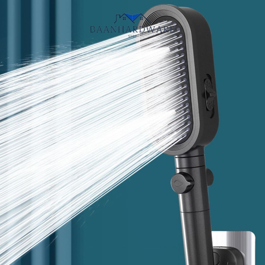 BAANHARDWARE ฝักบัวอาบน้ำ หยุดน้ำปุ่มเดียว ปรับได้3ระดับ ฝักบัวแรงดันสูง MA-F-034 – โปรปัง