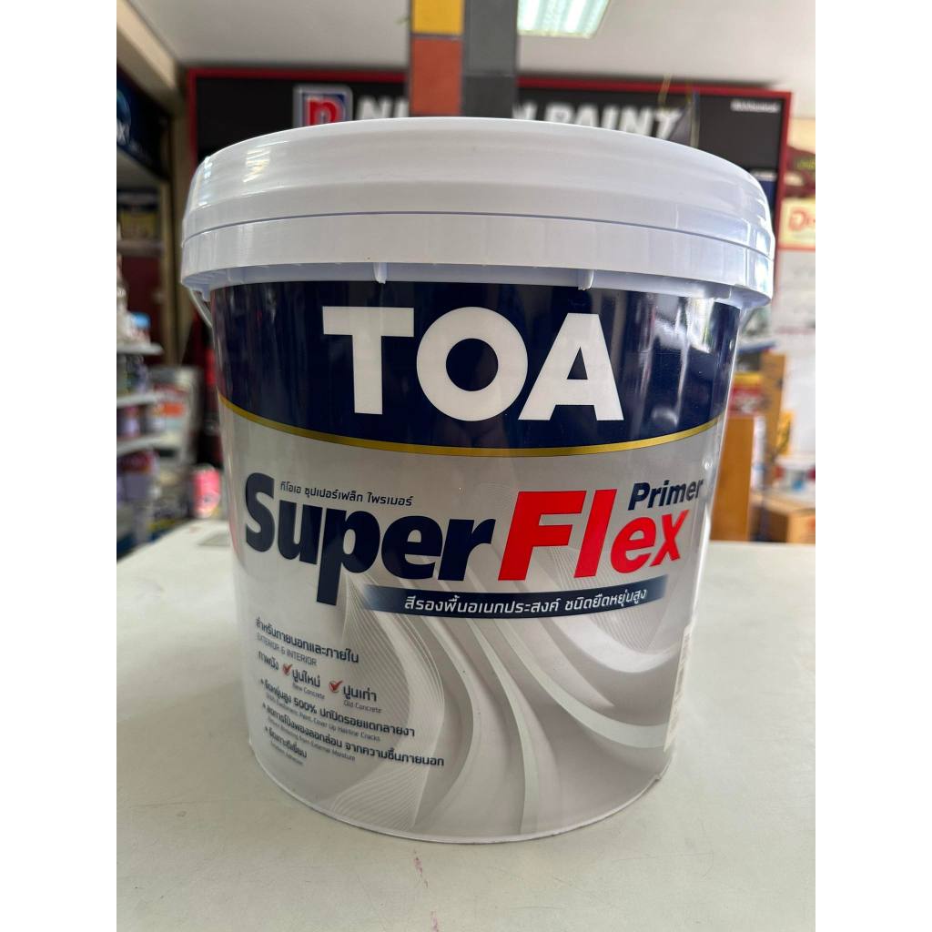 TOA ซุปเปอร์เฟล็ก ไพรเมอร์ รองพื้นอเนกประสงค์ ยืดหยุ่น สูตรน้ำ ปูนใหม่และปูนเก่าสภาพดี ขนาด 9 ลิตร