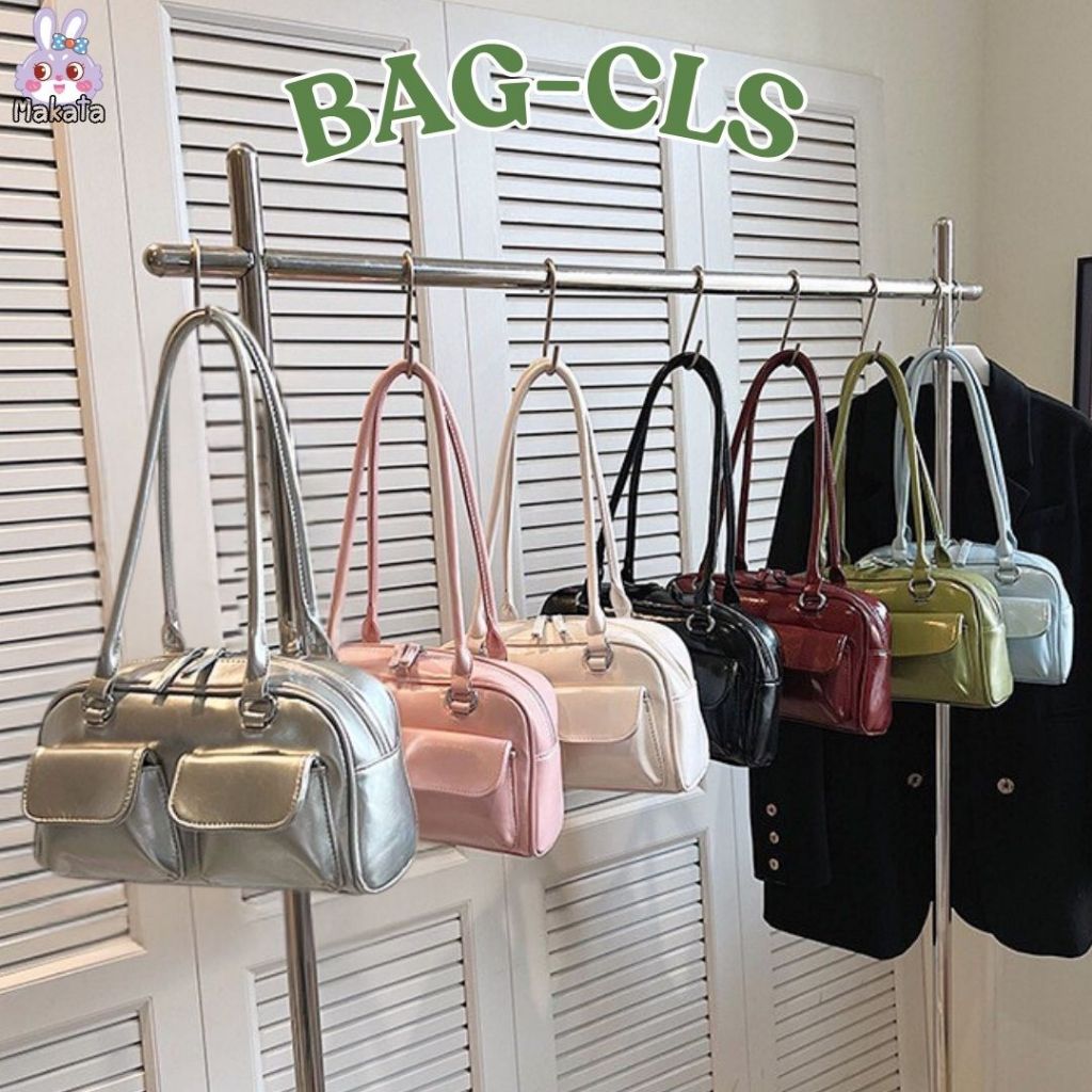BAG-CLS 🍄‍🟫 กระเป๋าหนังแฟชั่น สะพายไหล่ หนังเรียบ สีสวยคลาสสิค สไตล์เรียบหรู ช่องเก็บของเยอะ สินค้าพร้อมส่ง