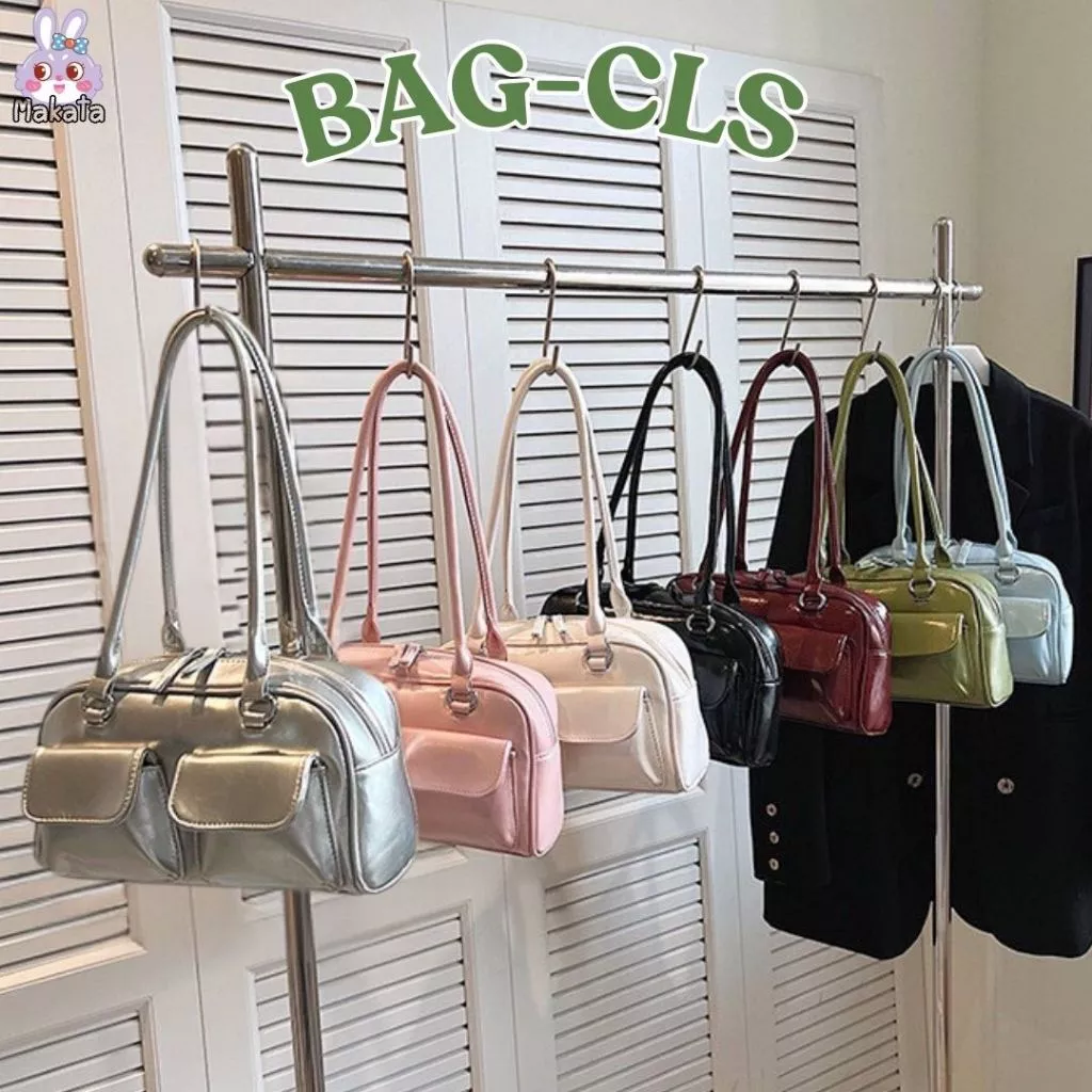 BAG-CLS 🍄🟫 กระเป๋าหนังแฟชั่น สะพายไหล่ หนังเรียบ สีสวยคลาสสิค สไตล์เรียบหรู ช่องเก็บของเยอะ สินค้าพร้อมส่ง