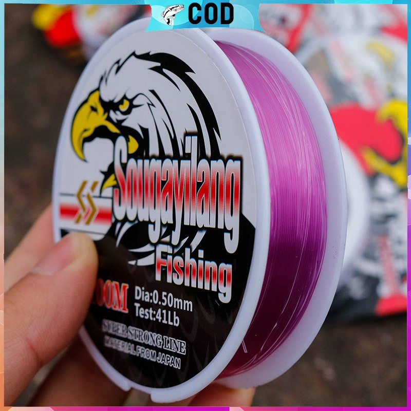 สายการตกปลา Sougayilang 100M 11-41LB สายการตกปลาไนลอนสายที่แข็งแกร่ง 2 สี 0.18-0.5 # สายการตกปลา