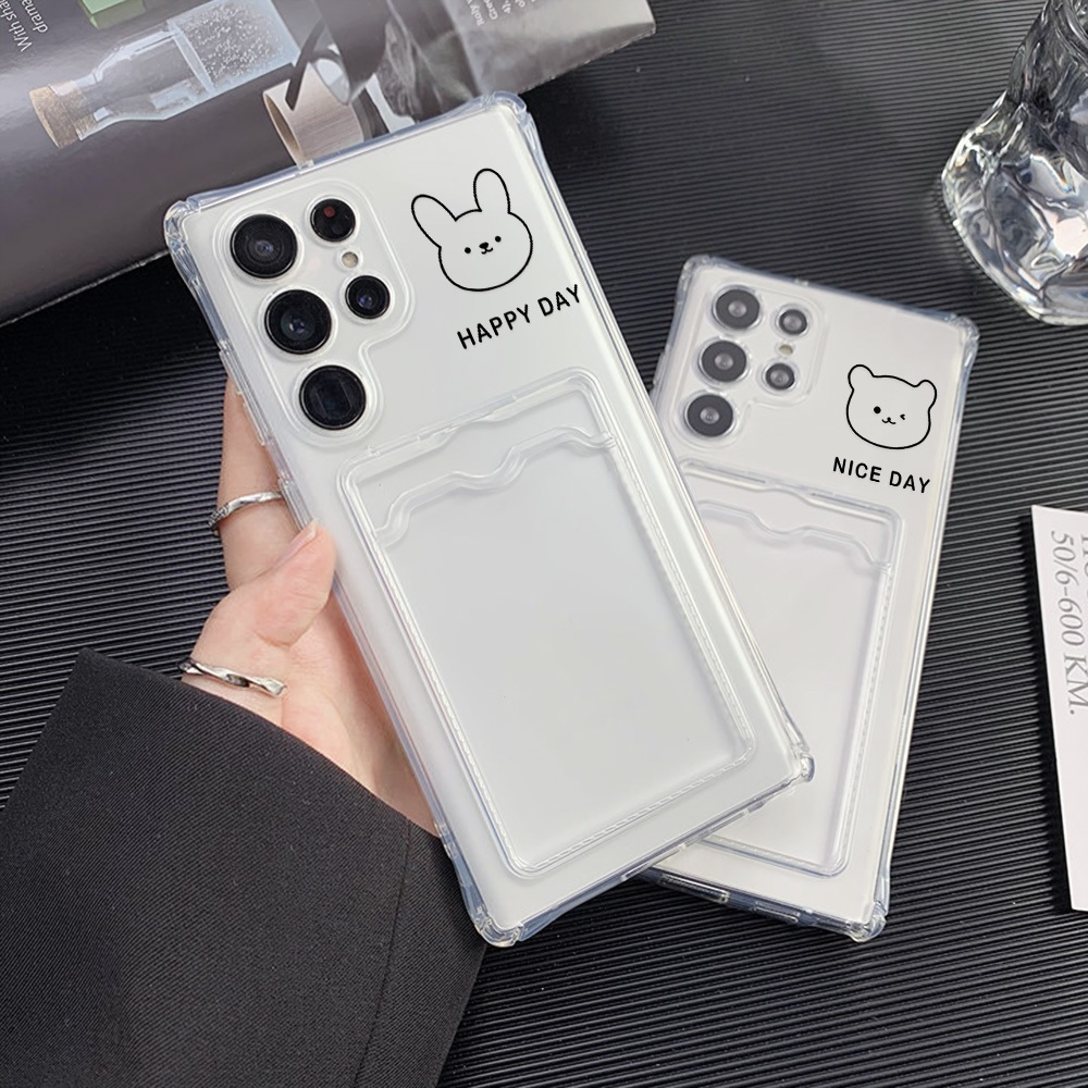 เคสใส สำหรับ TPU เคส for Samsung A55 A54 A05s S23 FE S24 S22 Ultra A15 A12 A35 A34 5G ซองใส่บัตรรูปถ่ายแบบใสสำหรับ