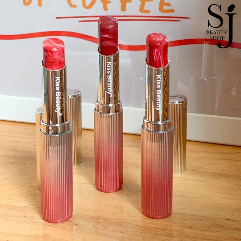 Kiss Beauty Silky Crystal Color Lipstick ลิปสติกเนื้อบาล์ม สีสันสดใส เงางาม ริมฝีปากดูสุขภาพดี