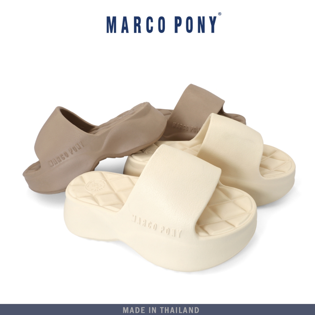 ซื้อ Marco pony รองเท้าแตะผู้หญิง รองเท้าแบบสวม พื้นหนา กันลื่น ทนต่อการสึกหรอ พื้นนุ่มมาก ไม่มีกลิ่น เหมาะกับฤดูร้อน MH9022