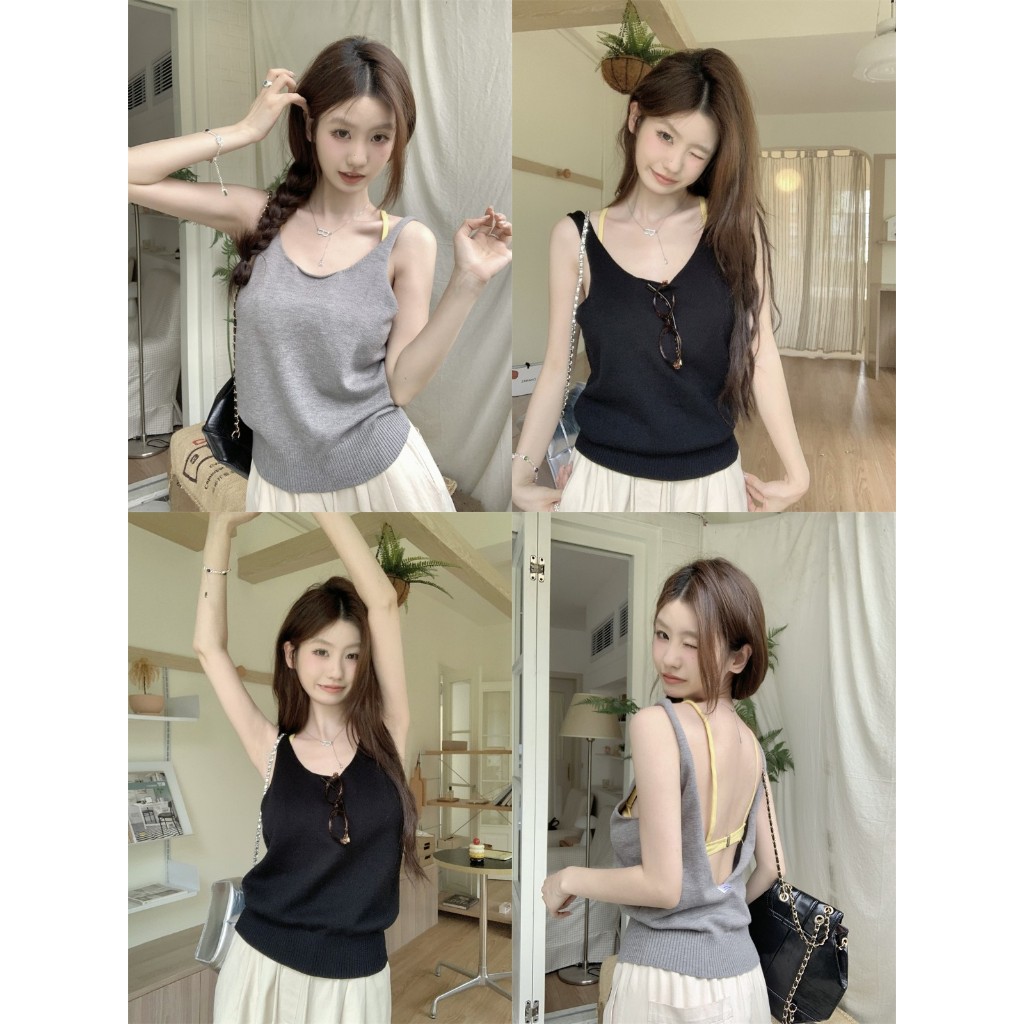 เสื้อยืด เสื้อครอป สไตล์ มินิมอน ปลายเสื้อจั๊ม ใส่สบาย ไหมถักพรม #62230