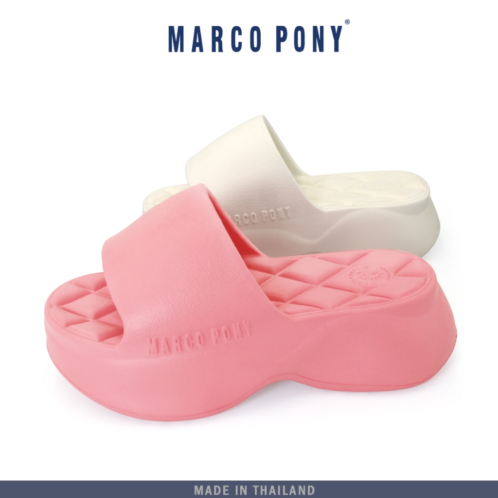 Marco pony รองเท้าแตะผู้หญิง รองเท้าแตะกันลื่น ทนต่อการสึกหรอ แฟชั่น ลำลอง ส้นหนา 6 ซม พื้นนุ่มมาก เหมาะกับฤดู MH9022