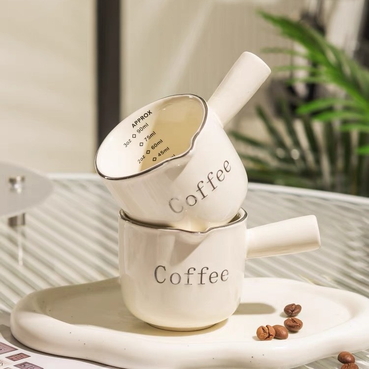 ถ้วยกาแฟช็อต expresso เหยือกนมถ้วยตวง เซรามิกที่สวยงาม