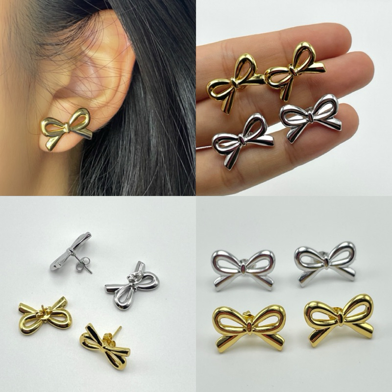 Piing me Stainless Steel-Bow Earrings | ต่างหูสแตนเลสโบว์