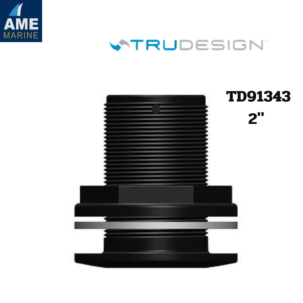 RUDESIGN Skin Fittings Domed 91343 Skin Fitting 2" 48mm BSP ตาไก่ พลาสติกสีดำ Thru-Hull fitting Dome