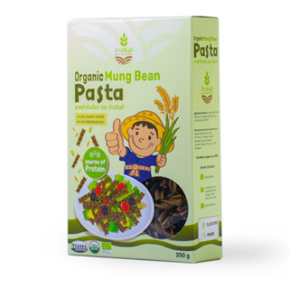 พาสต้าข้าวดินดี  พาสต้าถั่วเขียว Organic Mung Bean Rotini Pa…