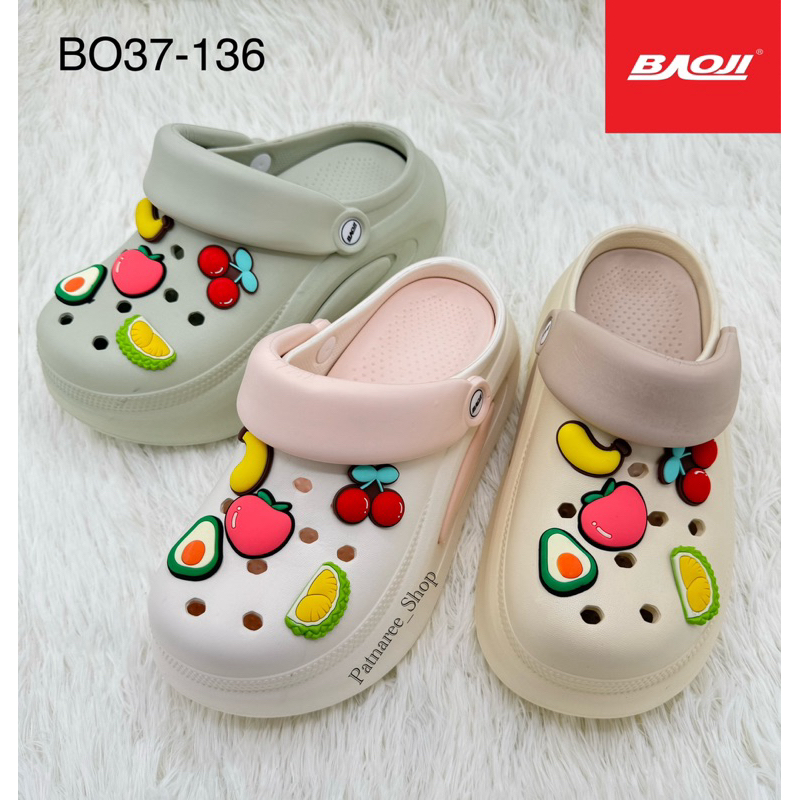 ⭐️พร้อมส่ง⭐️Baoji รุ่น BO37-136 ของแท้💯%รองเท้าแตะหัวโตผู้หญิง Size 35-40