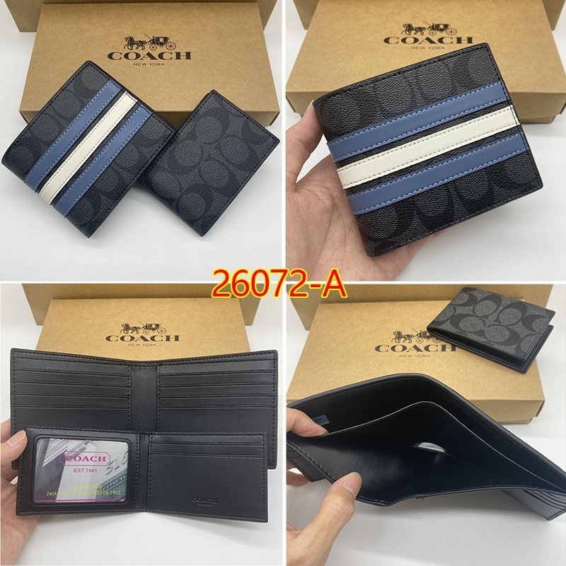 พร้อมส่ง🔥 Outlet ปลอดภาษี กระเป๋าสตางค์ coach กระเป๋าสตางค์ผู้ชาย F74993 F74771 กระเป๋าใส่เหรียญ