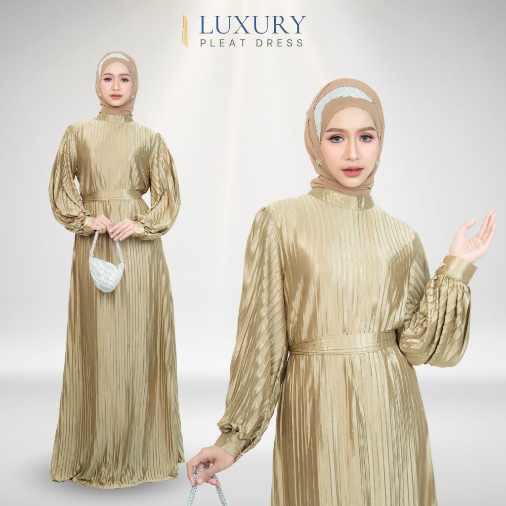 ชุดเดรส พร้อมเชือก ทรงสวยหรู ชุดออกงาน ใส่แล้วดูดี ใส่สบาย ไม่ร้อน  IM80วาริสมุสลิม