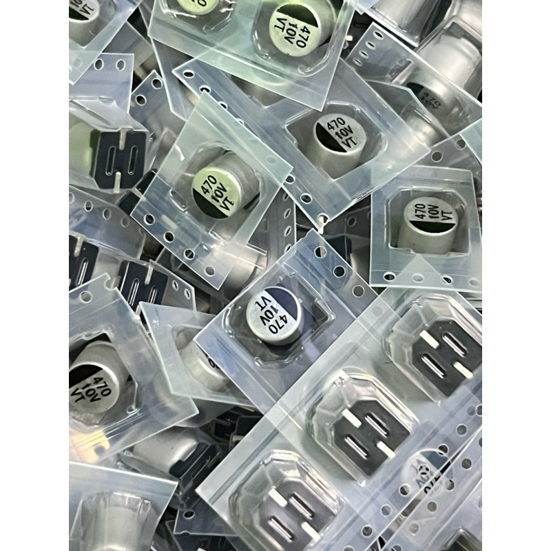 แพ็ค5ตัว อลูมิเนียม Electrolytic Capacitor 470uf 10V capacitor smd กระป๋องเงิน