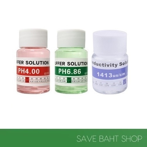 น้ำยาคาริเบต pH / EC conductivity Buffer Solution 4.00 6.86 9.18 ec1413 us/cm น้ำยาคาริเบตขวดเล็ก