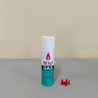 แก๊สเติมไฟแช็ค Buga พร้อมหัวต่อ | ขนาด 50g, 130g, 300g | ฟรีหัวต่อทุกกระป๋อง