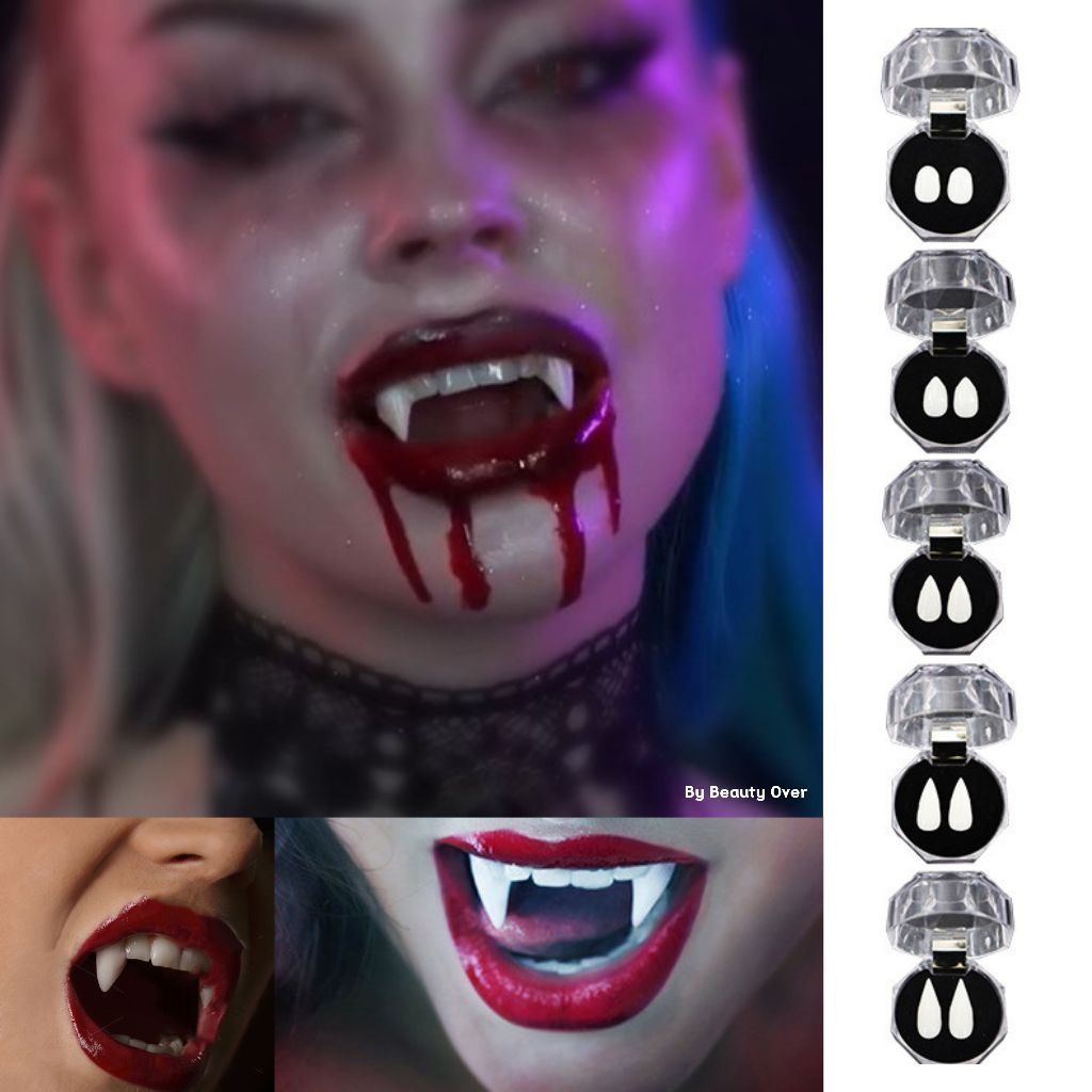 เขี้ยวปลอม เขี้ยวปลอมแวมไพร์   สำหรับงานแฟนซี งานฮาโลวีน ฟันปลอม ฮาโลวีน พร้อมส่งจากไทย