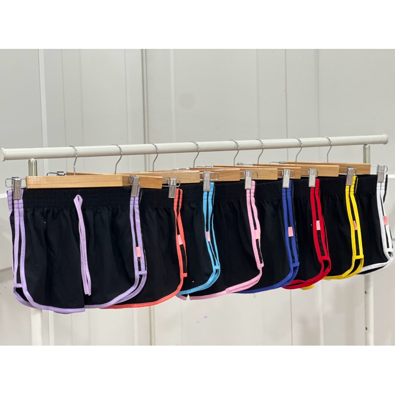 🖤(SS-5XL)กางเกงขาสั้นผู้หญิงสีดำ มี 8 ขอบสี ครบไซส์ (ผ้าCotton)🖤