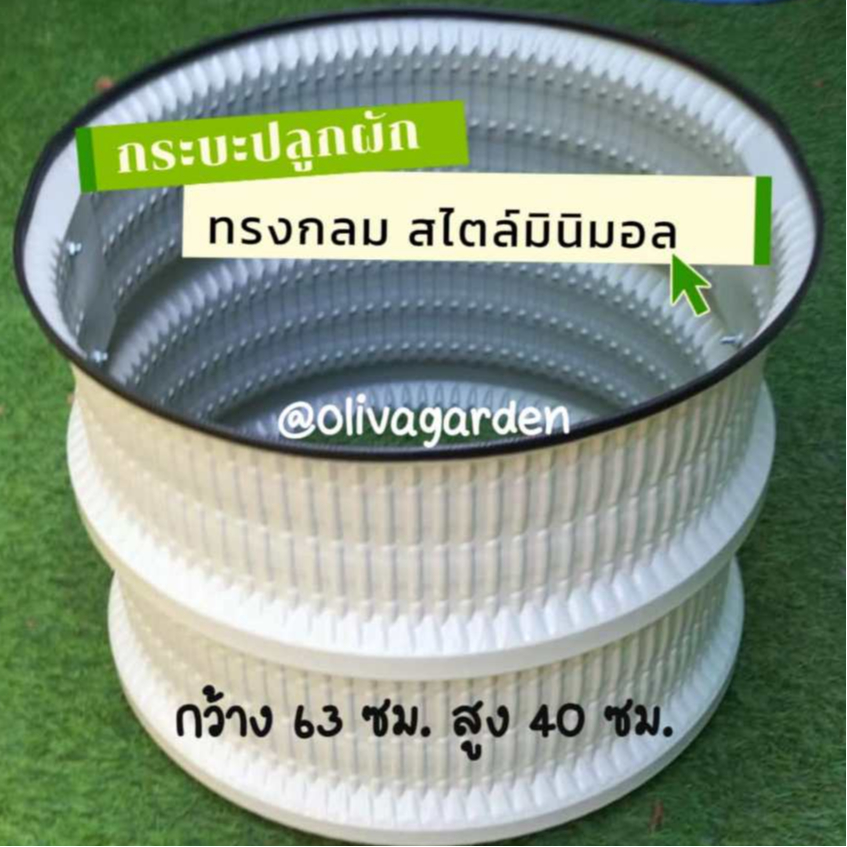 [ทรงกลม 60cm] กระบะปลูกทรงกลม ขนาด60เซน สำหรับปลูกผัก ปลูกต้นไม้ ดอกไม้ จัดสวนเล็กๆสไตล์มินิมอล