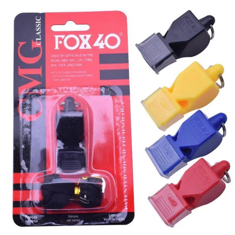 (พร้อมส่ง) นกหวีด FOX 4O มาพร้อมสายคล้องคอ เสียงดี (สีแดง,สีน้ำเงิน,สีดำ,สีเหลือง)