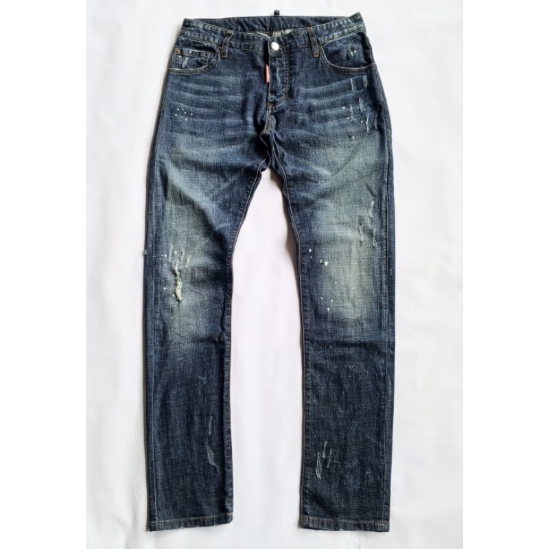 Dsquared2  Pat Jeans เอววัดจริง 31" ยีนส์ฟอกแนวเซอร์จากโรงงาน สภาพดี