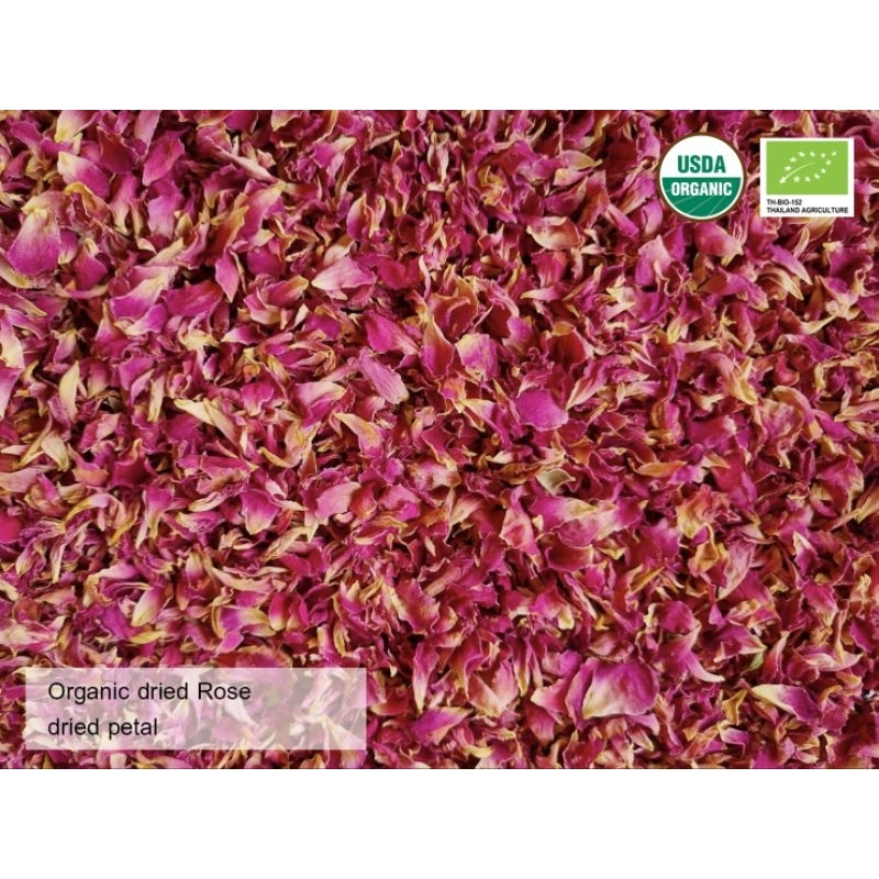 ดอกกุหลาบมอญอบแห้งออร์แกนิค 20 กรัม คัดพิเศษ เกรดส่งออก organic ออร์แกนิคสากลมีใบรับรอง จากโรงงานมีราคาส่ง