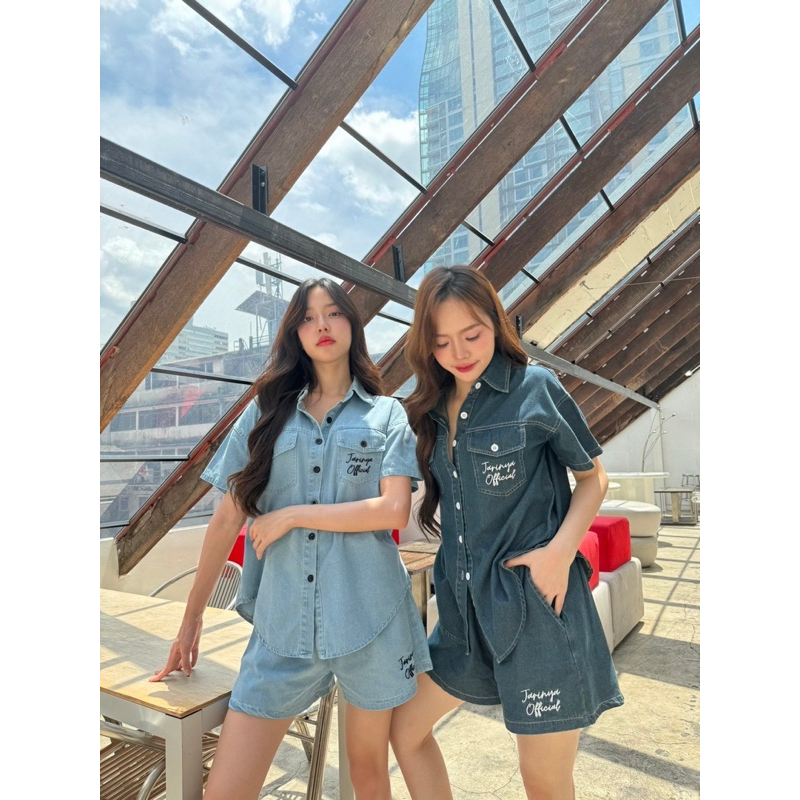 Set 2 ชิ้น เสื้อยืด +กางเกง งานปัก Jarinya Official  ผ้ายืดเกรดดี