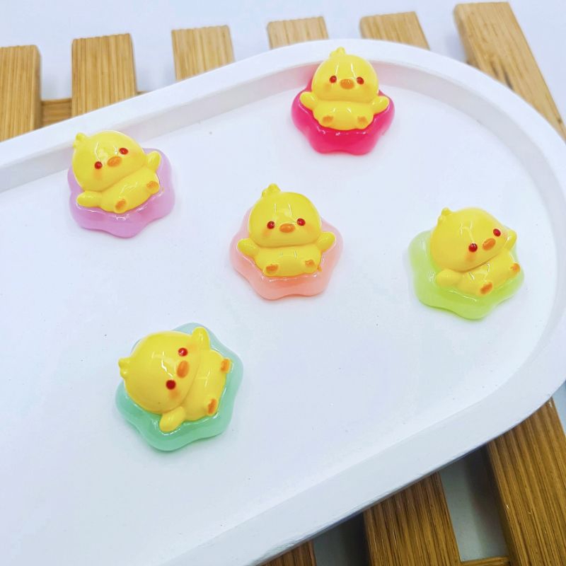 เรซิ่นdiy เป็ดนอนเรืองแสง 5 สี (สามารถเลือกเป็นเรซิ่นหรือจิบบิทได้)