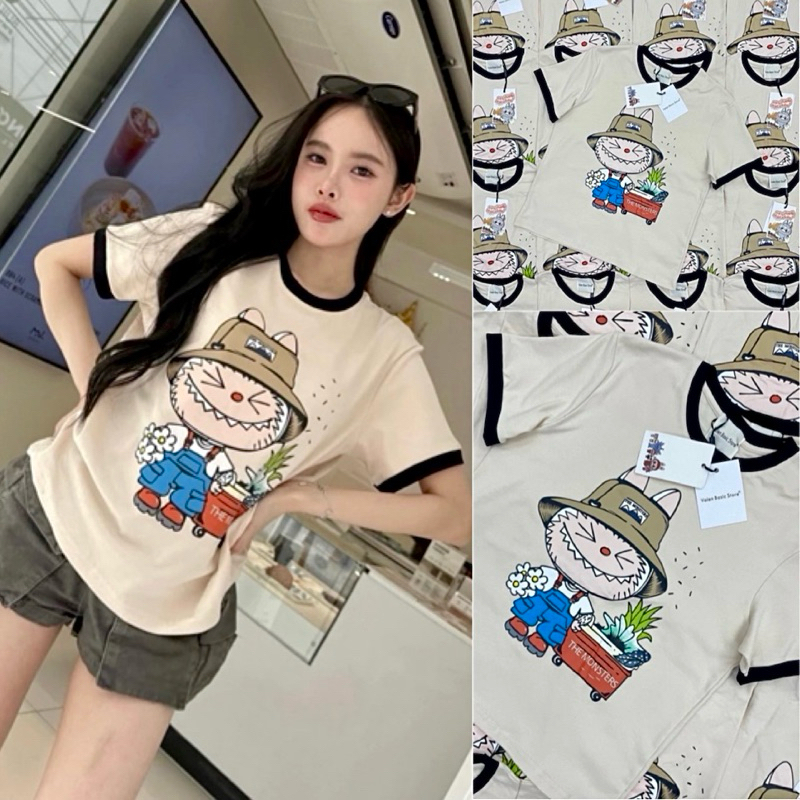 Labubu T-shirt เสื้อยืดแขนสั้นลายลาบูบูยอดฮิต เนื้อผ้ายืดเด้ง ผ้าดีมากกก