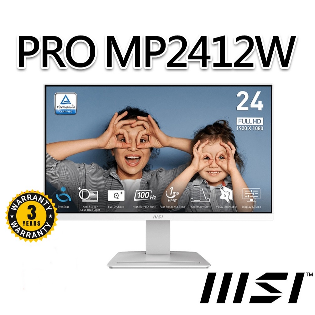 MONITOR (จอมอนิเตอร์) MSI PRO MP2412W - 23.8" VA FHD 100Hz ADAPTIVE SYNC