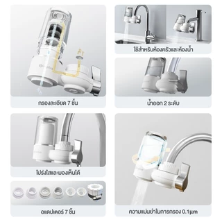 Simplus Water Purifier เครื่องกรองน้ำติดก๊อก สำหรับใช้ในครัวเรือน ระบบกรองหลายชั้น JSQH005