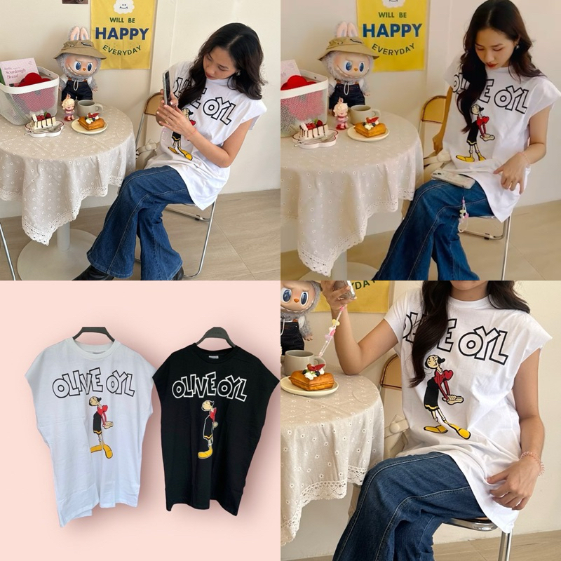 เสื้อยืด โอเวอร์ไซส์เนื้อผ้าcottonงานสวยตรงปก