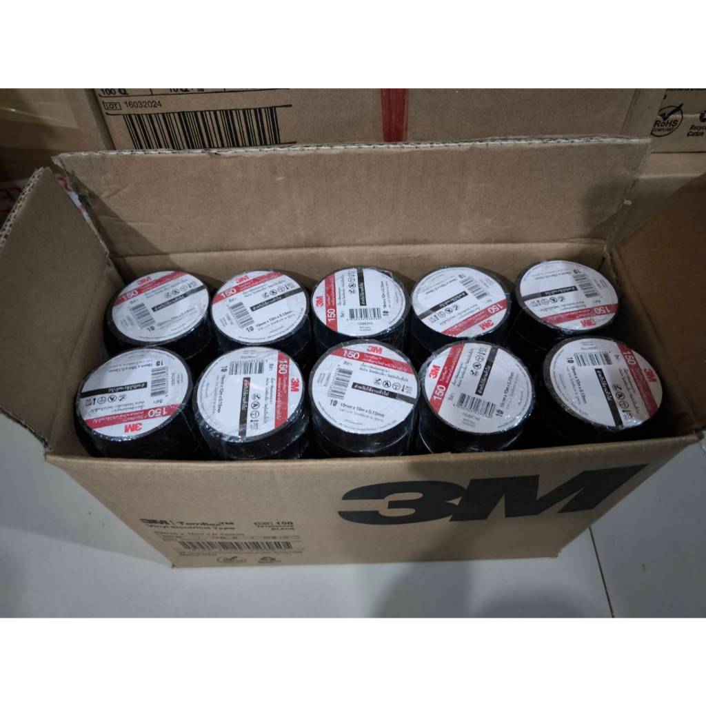 เทปพันสายไฟ 3M (Temflex ยกกล่อง 100 ม้วน) เทปพันสายไฟ 3M 3/4 นิ้ว x 10 เมตร สีดำ **ครบเครื่องเรืองประดับยนต์** - รูปที่ 2