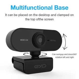 EYD PC01 Webcam 2K/1080P Full HD มีไมโครโฟนตัดเสียงรบกวน Plug & Play USB สำหรับประชุมออนไลน์ ถ่ายทอดสด เล่นเกม