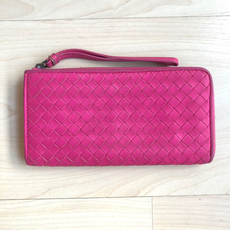 Bottega Veneta แท้ 💯 pink long wallet กระเป๋าสตางค์ใบยาว