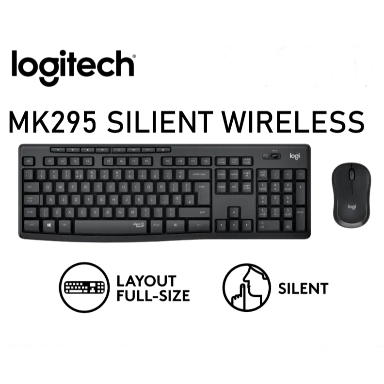 Logitech MK295 Combo Wireless Mouse and Keyboard SilentTouch (คีย์บอร์ด&เมาส์ ไร้สายเสียงเงียบ) - คีย์ Th / Eng