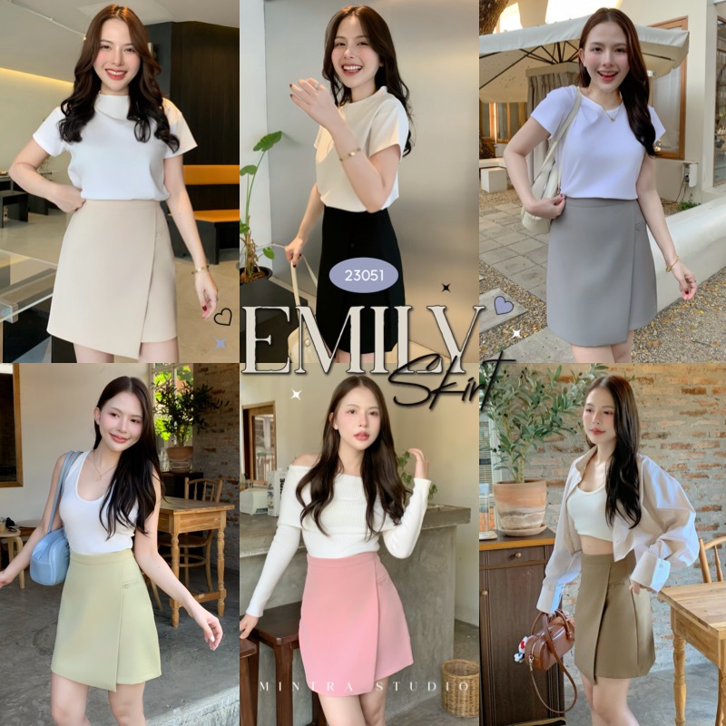 Emily Skirt - กระโปรงสั้น ทรงเอ เอวสูงกระโปรงทำงาน MT.STDO
