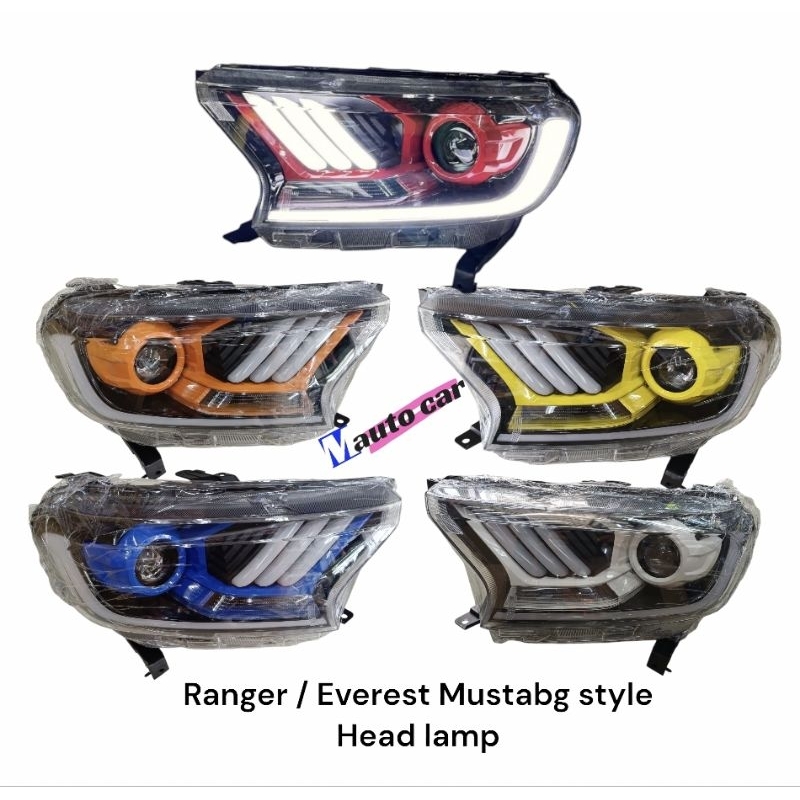 ไฟหน้า​ ranger mustang mc​ T7​ T8 ไฟหน้าแต่ง​ ฟอร์ด​ เรนเจอร์​ ลายมัสแตง​ headlamp ford​ ranger mc​ T7​T8​ mustang style