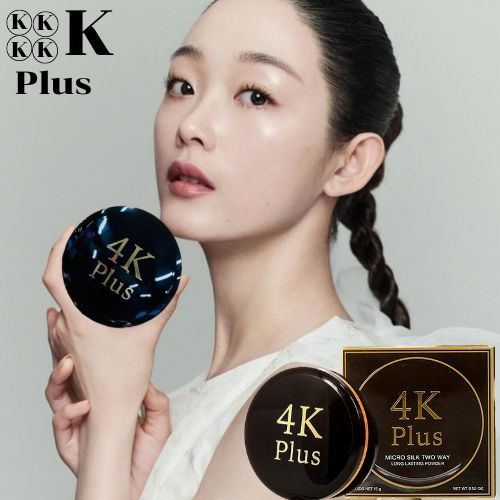 แป้งพัฟผสมรองพื้น 4K Plus 5X MICRO SILK TWO WAY LONG LASTING POWDER ติดทน นาน 12 ชั่วโมง ปริมาณสุทธิ 15 กรัม
