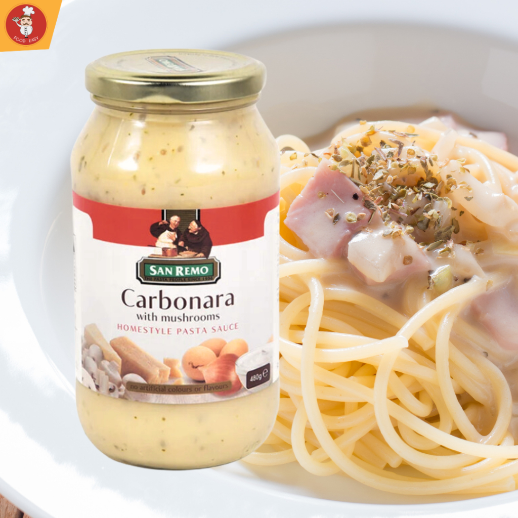คาโบนาร่า ซานรีโม พาสต้า ซอส 480กรัม Carbonara San Remo Pasta Suaces 480g