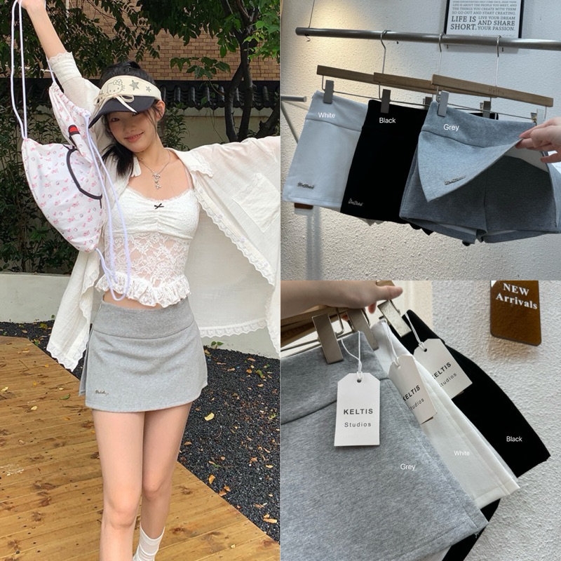 Gang_jeans#711(K)กระโปรงตีกอล์ฟ ผ้านิ่ม เอวเรียบ
