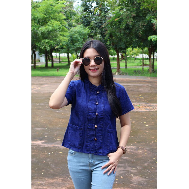 เสื้อหม้อฮ่อมฟอกนิ่มกระดุมกะลา‼️อก36-50“‼️มาใหม่‼️ทรงสวย🌷ใส่เก๋ๆ - รูปที่ 7