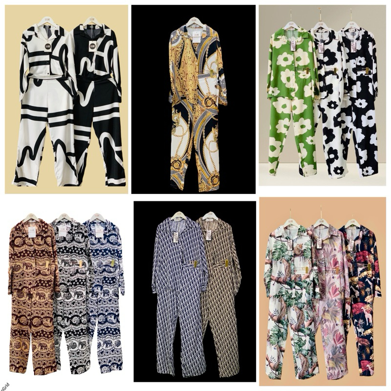 Setเชิ้ตขายาว ลายสวย ป้าย LALUNE งานพิมพ์ลายดิจิตอล เนื้อผ้าคอตตอนนาโน ลายสวยสุด ปังสุดทุกลาย จัดไปจ้าาา